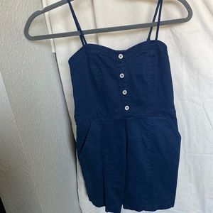 Copper Key Romper, Junior’s XS, Navy Blue, EUC, adjustable straps